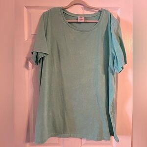 Teal Acid Washed Tee - XXXL